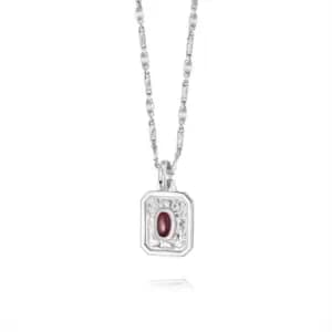 Daisy London January Garnet Birthstone Necklace Sterling Silver