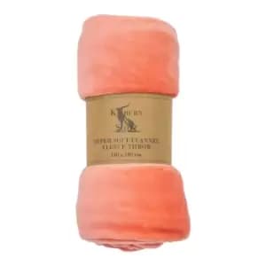 Gallery Interiors Ardelean Rolled Flannel Fleece Coral
