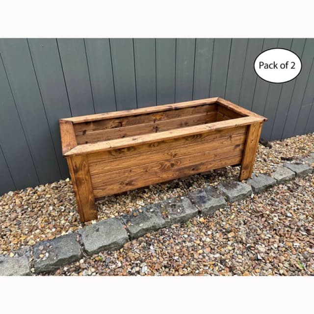 Charles Taylor Multi Pack of 2 - Prestbury Raised Rectangular Extra Large Trough in Light Brown Light Brown Unisex