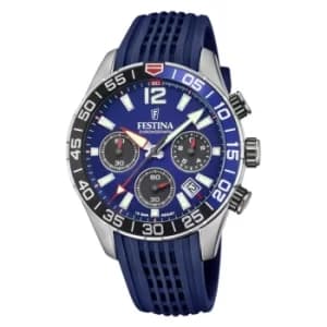 Festina F20517-1 Men's Chronograph Blue Dial And Rubber Strap Wri