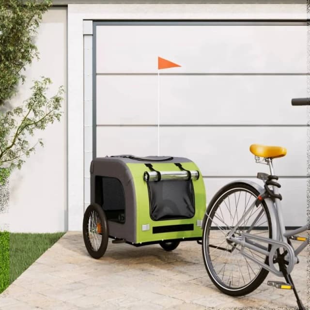 VIDAXL Vidaxl - Pet Bike Trailer Green and Grey Oxford Fabric&Iron 8720845769284