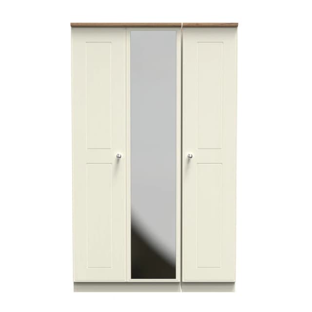 Ready Assembled 2 U Albert Triple Mirror Wardrobe (Ready Assembled) Cream