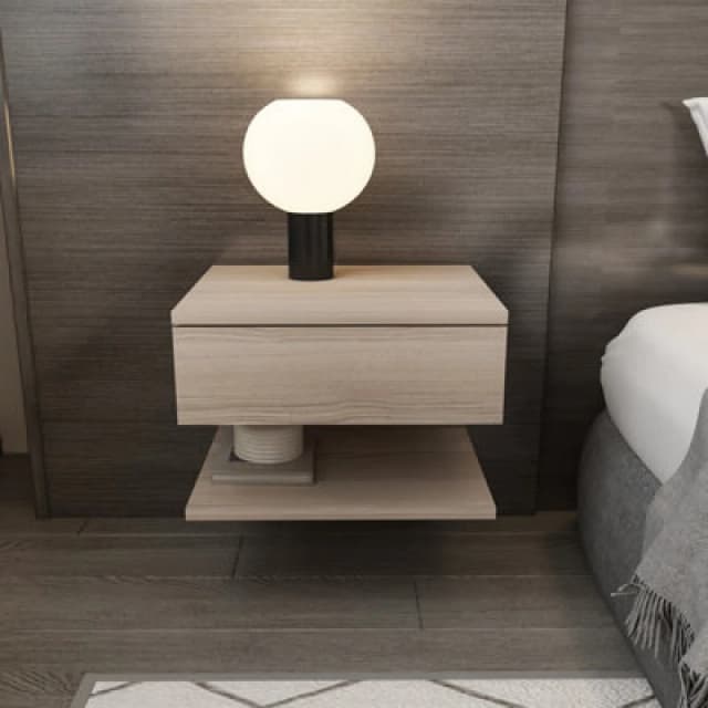 Decorotika Vivid Modern And Minimalist Bedside Table Night Stand Cordoba, Silver VVD18NS02