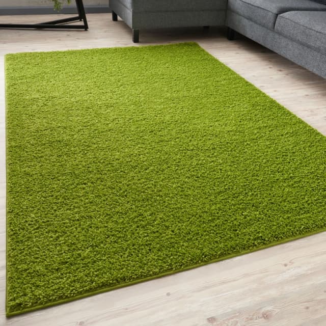 THE RUGS Shaggy Rugs Green Living Room Rug - Soft Fluffy Thick Carpet For Bedrooms & Kitchen Easy To Clean Home Decor Rugs Size: 80cm x 300cm Gree