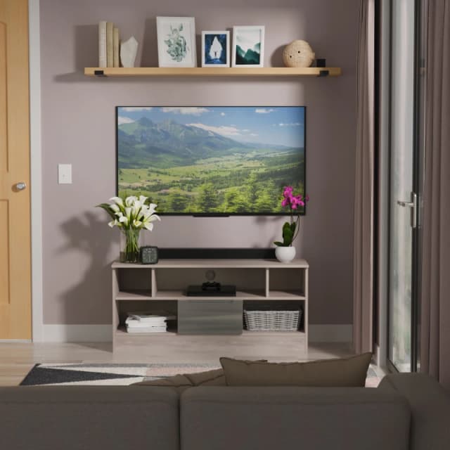 Ready Assembled 2 U Lucca 1 Drawer TV & Media Unit (Ready Assembled) in Grey Grey Unisex
