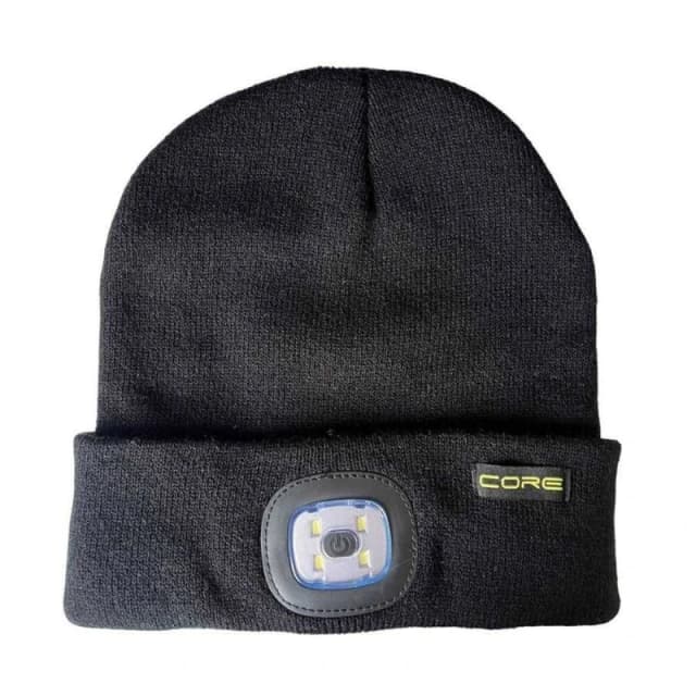 Core Rechargeable Torch Beanie in Black Unisex One Size