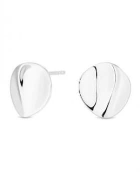 Simply Silver Warped Stud Earrings