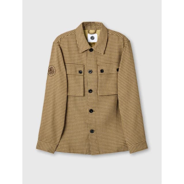 Pretty Green Mens Kilburn Relaxed Fit Overshirt Taupe male Small