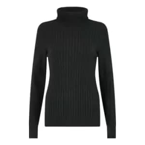 Yumi Black Turtle Neck Knitted Jumper - Black