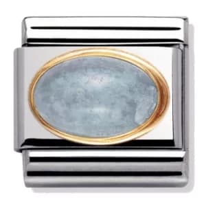 Nomination CLASSIC Gold Oval Aquamarine Charm 030504/01