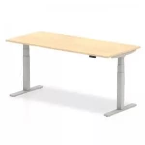 Air 1800 x 800mm Height Adjustable Desk Maple Top Silver Leg