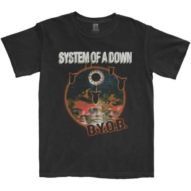 System Of A Down System Of A Down Men BYOB Classic Cotton T-Shirt in Black Size: large Black L Male 5063425882366