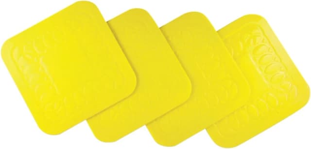 Aidapt Tenura Anti Slip Silicone Rubber Square Coaster Pack of 4 Yellow Yellow