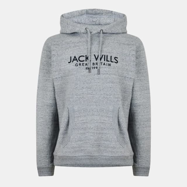 Jack Wills Batsford Logo Hoodie Mens Grey Marl male XS