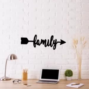 Family Black Decorative Metal Wall Accessory