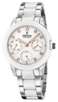 Festina Womens Ceramic Two-Tone Steel/Ceramic Bracelet Watch