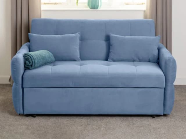Seconique Chelsea Blue Fabric Sofa Bed