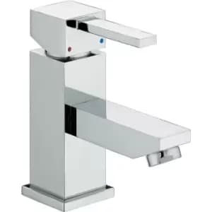 Qd smbas c Quadrato Chrome Square Basin Mixer Tap Cloakroom + Fixings - Bristan