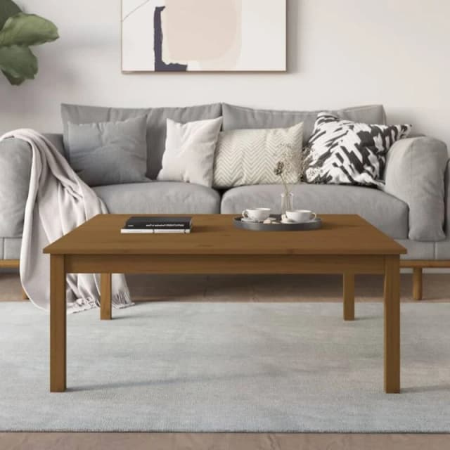 Vidaxl Coffee Table Honey Brown 100X100X40 Cm Solid Wood Pine, Brown 814292