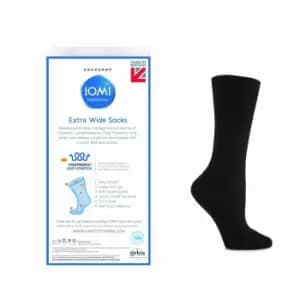 IOMI Footnurse Extra Wide Oedema Socks - Black - 4 - 8