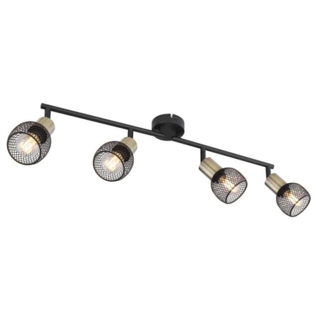 Netlighting Fiastra Bar Pendant Ceiling Light Matt Black 4x E14 Black Unisex
