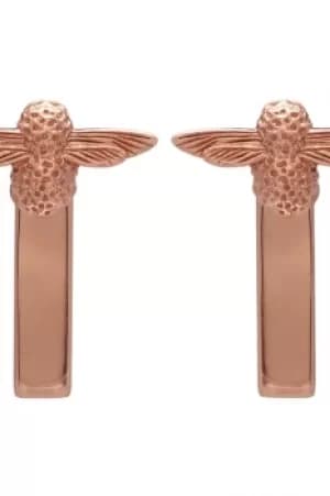 Ladies Olivia Burton Rose Gold Plated Sterling Silver Moulded Bee Bar Earrings OBJ16AME08