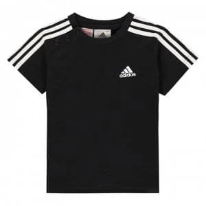 adidas Stripe Essential T Shirt - Black/White