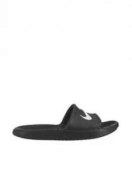 Nike Kawa Shower Sliders, Black/White, Size 3