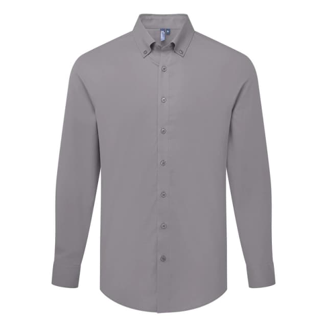 Premier Premier Men Supreme Oxford Long-Sleeved Formal Shirt in Dark Grey Size: X-Small Dark Grey XS Male 5063750331096
