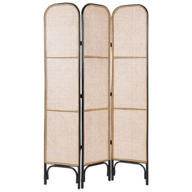 Beliani 3 Panel Room Divider Potenza Light Brown 105cm 180 Cm