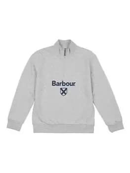 Barbour Boys Floyd Half Zip Sweat - Grey Marl, Size 10-11 Years