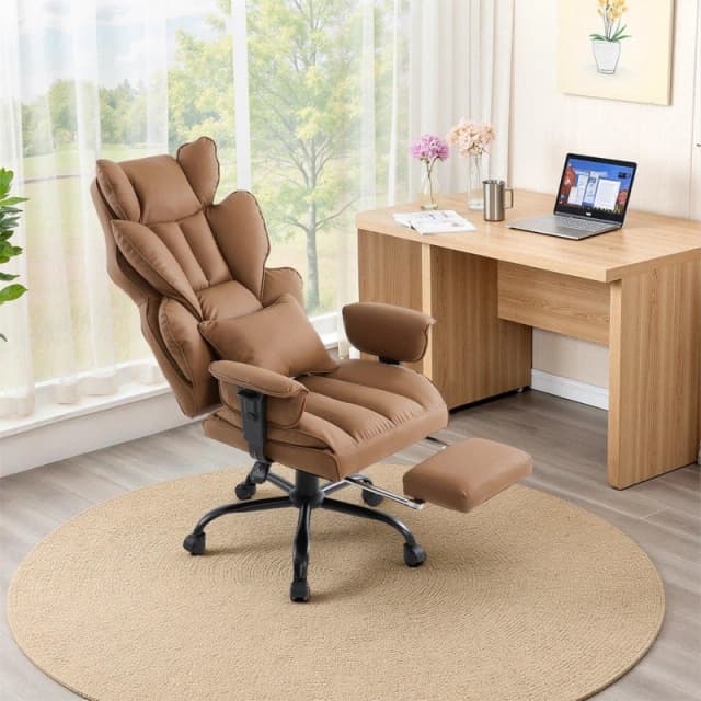 Kabinet UK High Back Office Chair with Footrest Brown unisex One Size