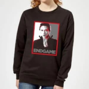 Avengers Endgame Black Widow Poster Womens Sweatshirt - Black