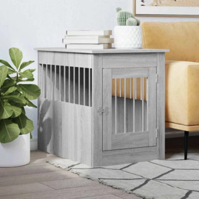 vidaXL Dog Crate Furniture Grey Sonoma 55x80x68cm Engineered Wood, Grey 838328