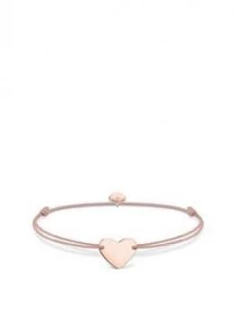 Thomas Sabo Little Secrets 18k Rose Gold Plated Sterling Silver Heart Pink Adjustable Bracelet, One Colour, Women
