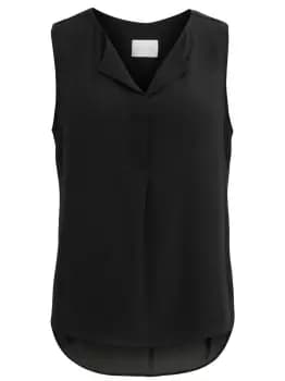 VILA Split Neck Sleeveless Top Women Black