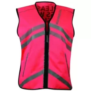 Weatherbeeta Unisex Adult Please Pass Wide And Slow Reflective Vest (L) (Hi Vis Pink)