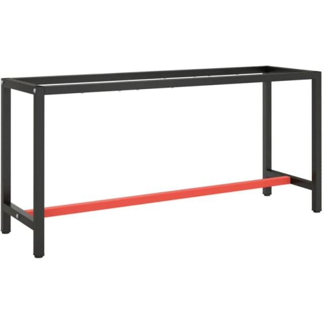 VIDAXL Work Bench Frame Matte Black and Matte Red 170x50x79cm Metal vidaXL 8720286816387