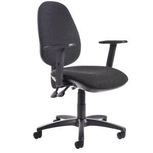 Dams Jota High Back Operator Chair with Adjustable Arms - Charcoal