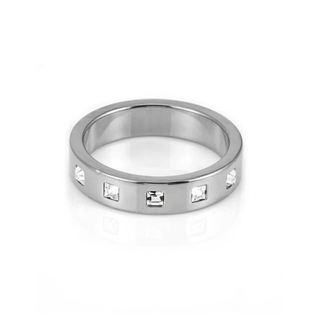 Say It With Half Band Stone Ring - Silver - Large Silver Unisex Large