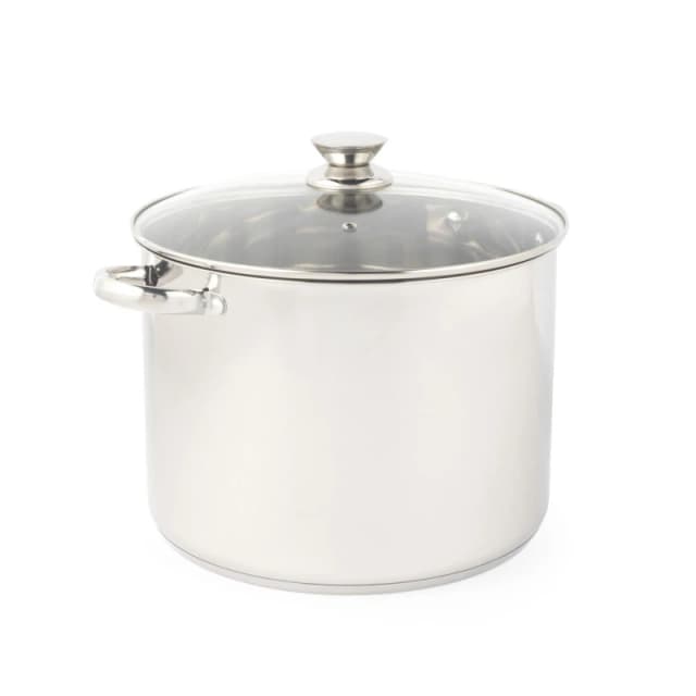 Russell Hobbs 15-Litre Stainless Steel Tempered Glass Lid Stock Pot Silver unisex One Size