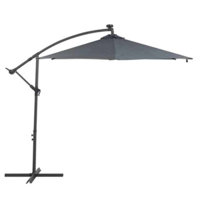 Beliani Cantilever Parasol LED 285cm Corval Graphite Grey