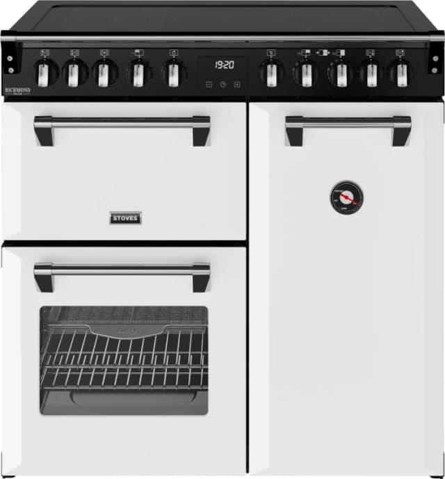 Stoves Richmond DX 90Ei 90cm wide Electric Range Cooker with Induction Hob - Ice White - A Rated