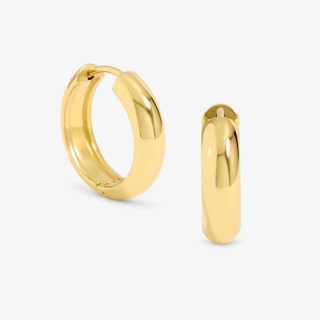 Jon Richard Gold Plated Stainless Steel Flat Surface Hoops Gold female One Size