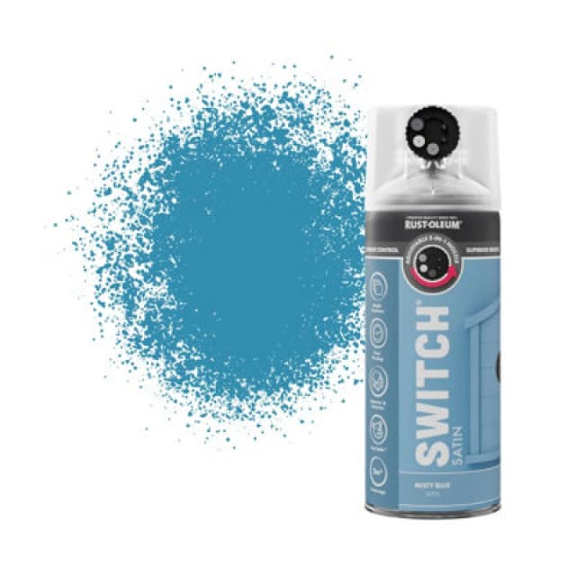 RUST-OLEUM Rust-Oleum Switch Spray Paint 400ml - Satin - Misty Blue AE0720400UK