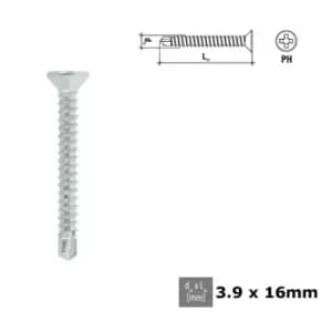 Moderix Self Tapping Screw uPVC PVC PH Head Self-drilling Galvanized - Size 3.9