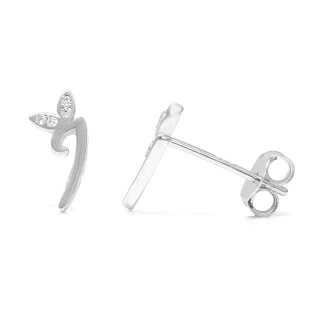 Say It With Winged Initial Earring Pair - Sterling Silver - I Silver Unisex One Size