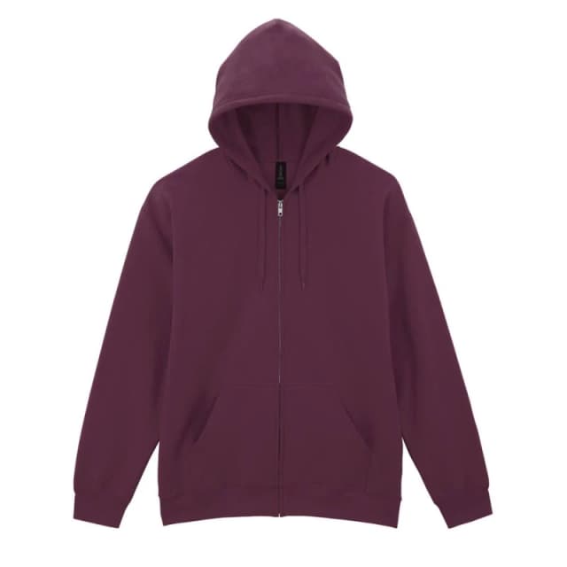 Gildan Mens Softstyle Fleece Midweight Full Zip Hoodie in Maroon Size: Small Maroon Male S