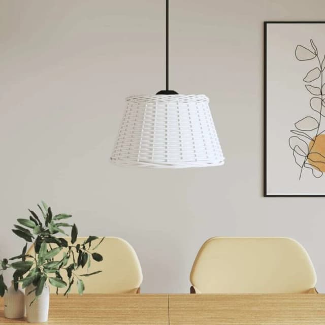 VIDAXL Ceiling Lamp Shade White Ø50x30cm Wicker vidaXL 8720845803445