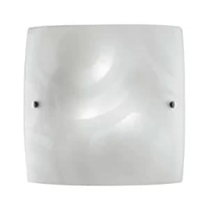 Fan Europe MIRO 2 Light Patterned Glass Flush Ceiling Light White 30x30cm
